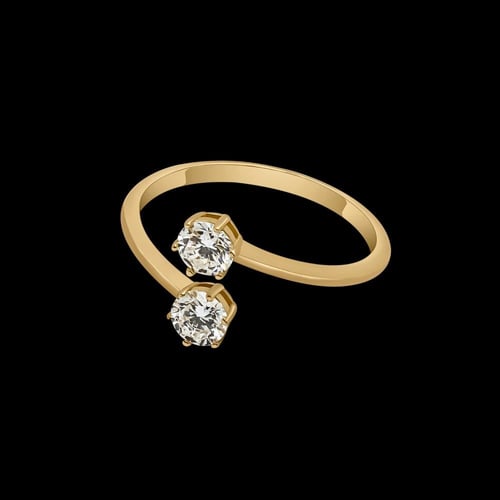 خاتم التقاء سوليتير اي ڤي نص قيراط