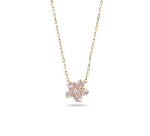 Solitaire necklace with a 0.02 carat colored rose...