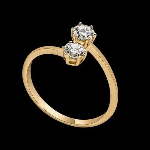 خاتم التقاء سوليتير اي ڤي نص قيراط