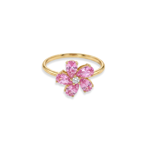 Solitaire ring with a 0.02 carat colored stone