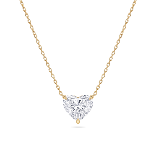 Heart Solitaire Necklace - 3 Carat