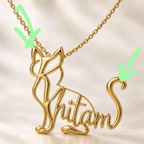gold cat necklace