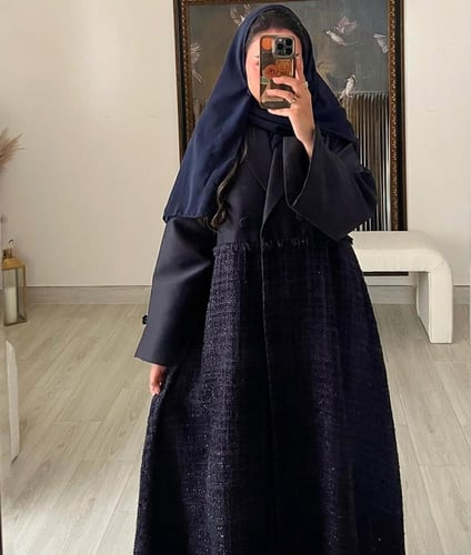 Dark blue taftah & tweed