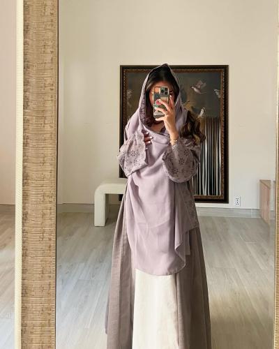Floral Linen Abaya