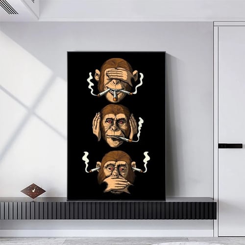 لوحة القرود مقاس40*60سم