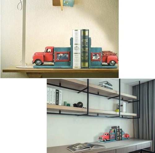 استاند كتب مع مقلمة بشكل سيارة حديد