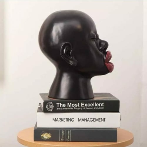 مجسم ديكور وجه إمرأة افريقية