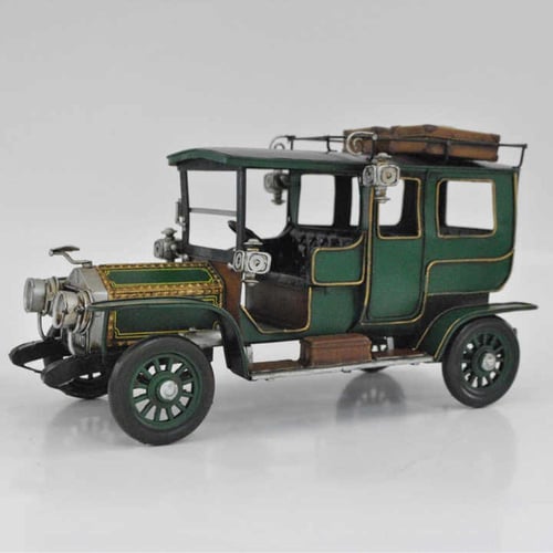 مجسم انتيك حديد سيارة لون اخصر