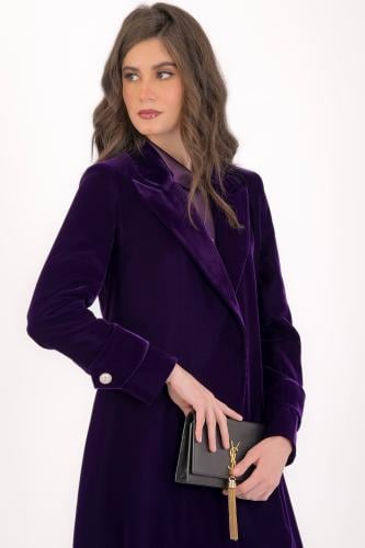 كاجوال بليزر - مخمل باذنجاني