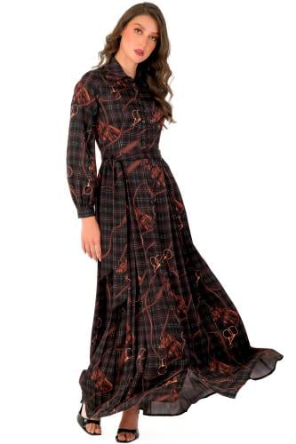 فستان حرير كسرات - حصان