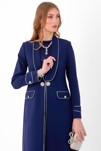 بلاتينيوم فضي بليزر - كحلي