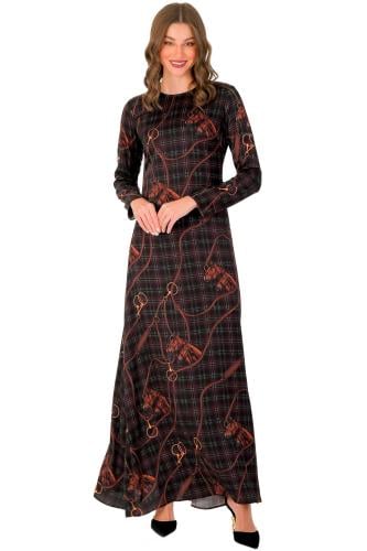 فستان حرير بأكمام - حصان