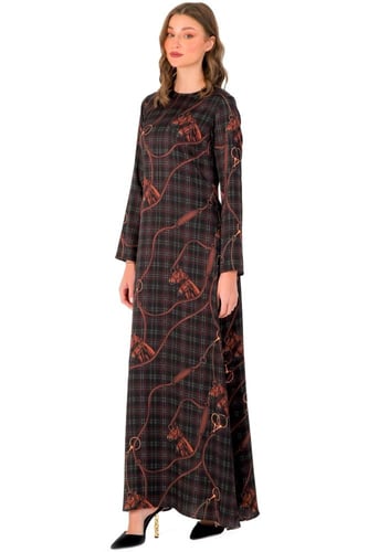 فستان حرير بأكمام - حصان