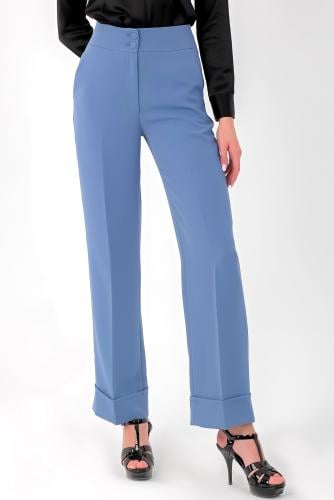 بنطلون بساق واسعة - أزرق