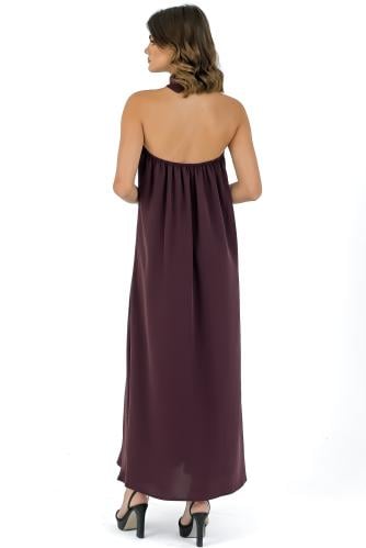 فستان بقصة ظهر - بني