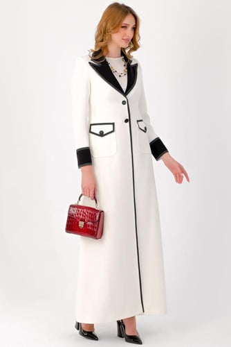 قلوري 1 بليزر - أوف وايت ياقة اسود