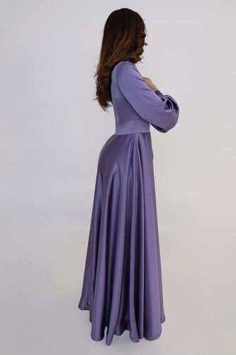 فستان كلوش طويل - بنفسجي