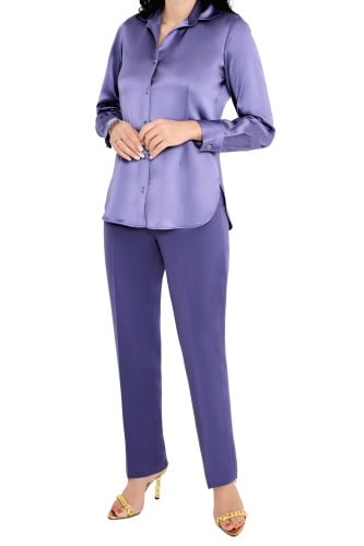 قميص حرير - بنفسجي