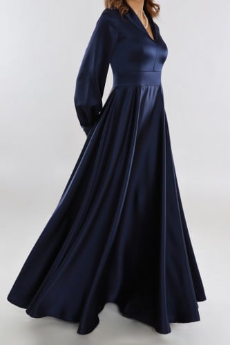 فستان كلوش طويل - كحلي