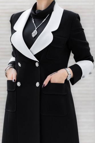 فنتج بليزر - اسود بياقة أوف وايت