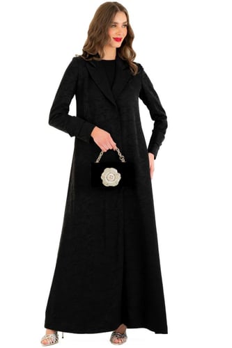 كاجوال بليزر - فلاورد أسود