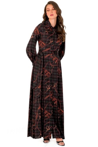 فستان حرير كسرات - حصان