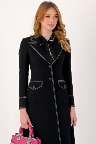 قلوري 1 بليزر - أسود بياقة أسود