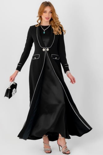 بلاتينيوم فضي بليزر - اسود مطفي