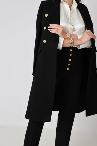 بالطو كلاسيك - أسود