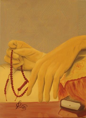 لوحة تشكيلية للاقتناء ( بين تسبيحتين )