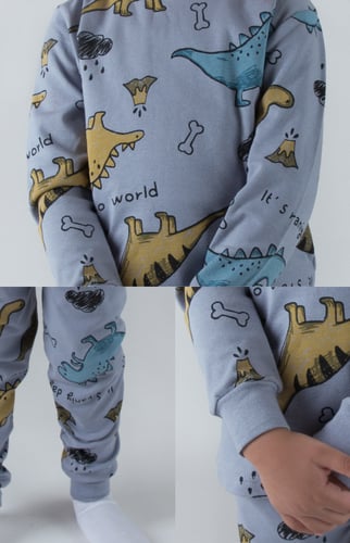 بجامة قطنية للاولاد برسوم ديناصورات