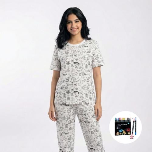 لونها على ذوقك (للبالغين) ( مع علبة الوان اكريليك...