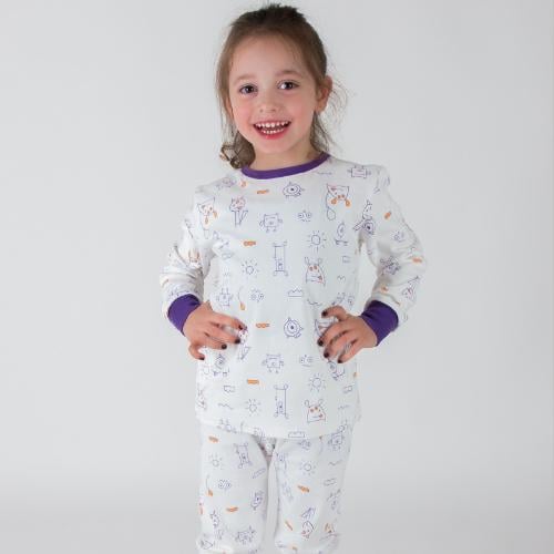 بجامة قطنيه برسومات مناسبة للبنين والبنات