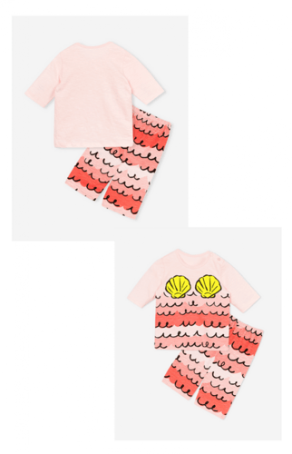 طقم حورية البحر من القطن للفتيات