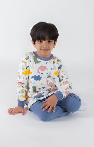 بجامة برسومات داينصورات مناسبة للبنين والبنات