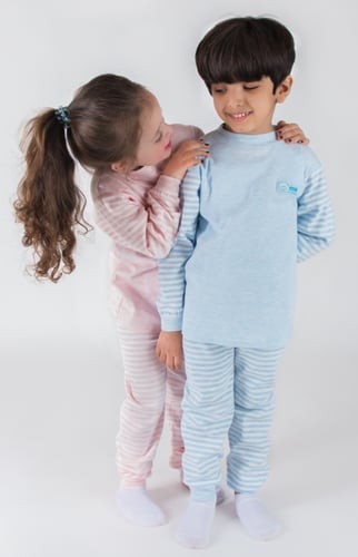 بجامة مخططة قطنية زرقاء