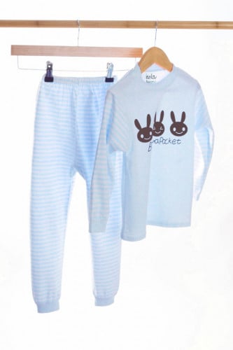 بجامة ولادية قطنية برسومات أرنب