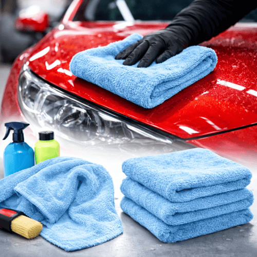 منشفة نانو سماوي 60×40 من لمسات لتجفيف وتلميع السي...