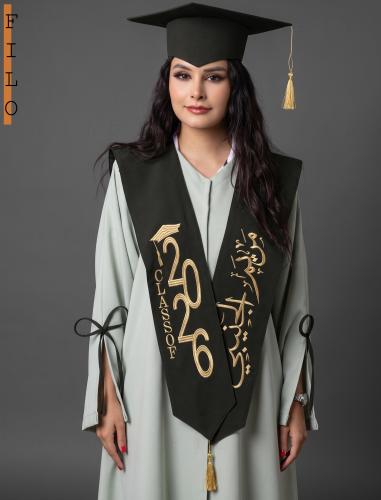 عباية تخرج 2026 لون زيتي