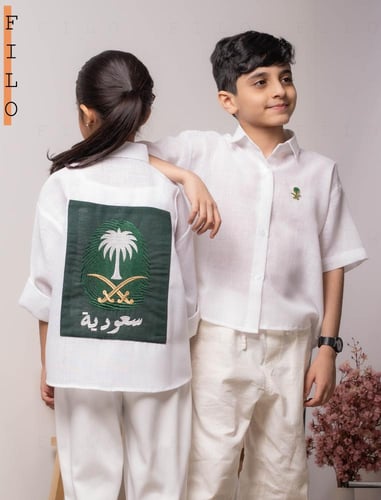 قميص كتان كم طويل بصمة (سكري)