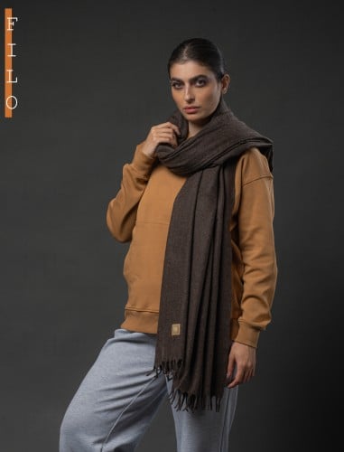 شال صوف بني