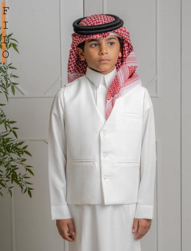 سديري ملكي + ثوب - اوف وايت