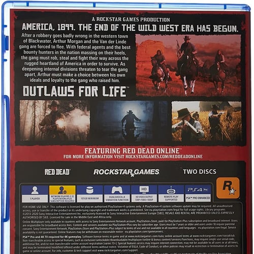 لعبة ريد ديد 2 تعمل على بلايستيشن 4 بلايستيشن 5