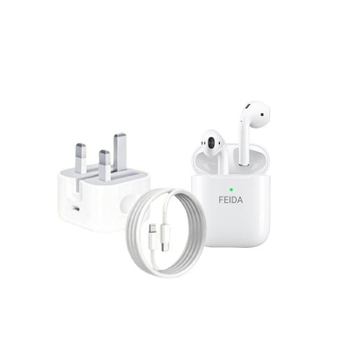عرض سماعة ايربودز فيدا 2 + فيش بيدي ايفون + كيبل ب...