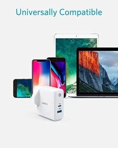 أنكر - شاحن جداري بمنفذين PD و USB IQ