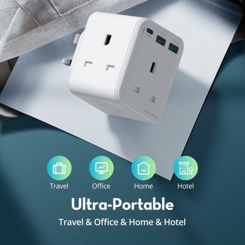 شاحن جداري راف باور 3 منافذ طاقه +2 مداخل يوسبي +1...