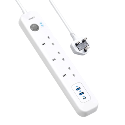 انكر- توصيلة بـ 3 مخارج كهرباء ومخرجين USB ومخرج P...