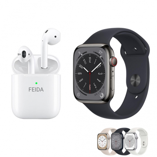 عرض فيدا - ساعة ستان ستيل وسماعة ايربودز 2