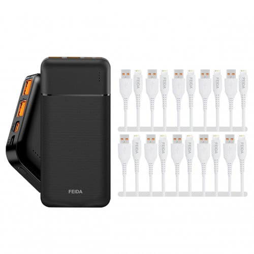 عرض باور بانك 10 الف امبير من فيدا مع 10 كيابل من...