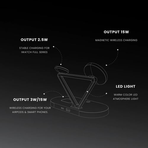 منصة شحن لاسلكية مضيئة ماركة LEVELO